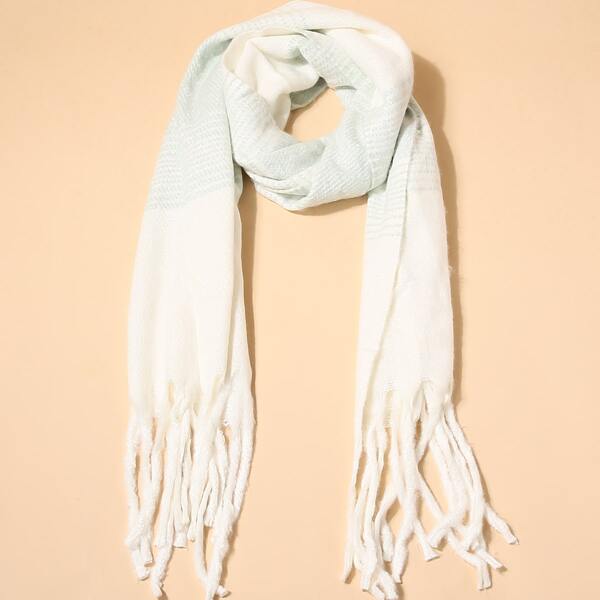 

Striped Pattern Scarf, Green