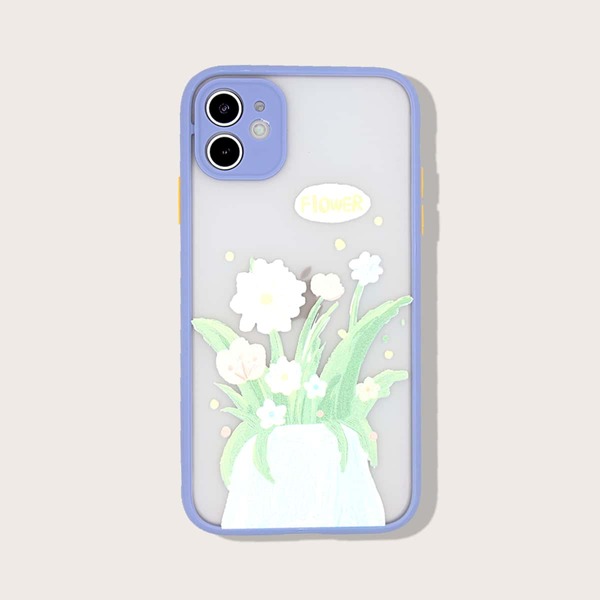 

Contrast Frame Flower Pattern iPhone Case, Multicolor