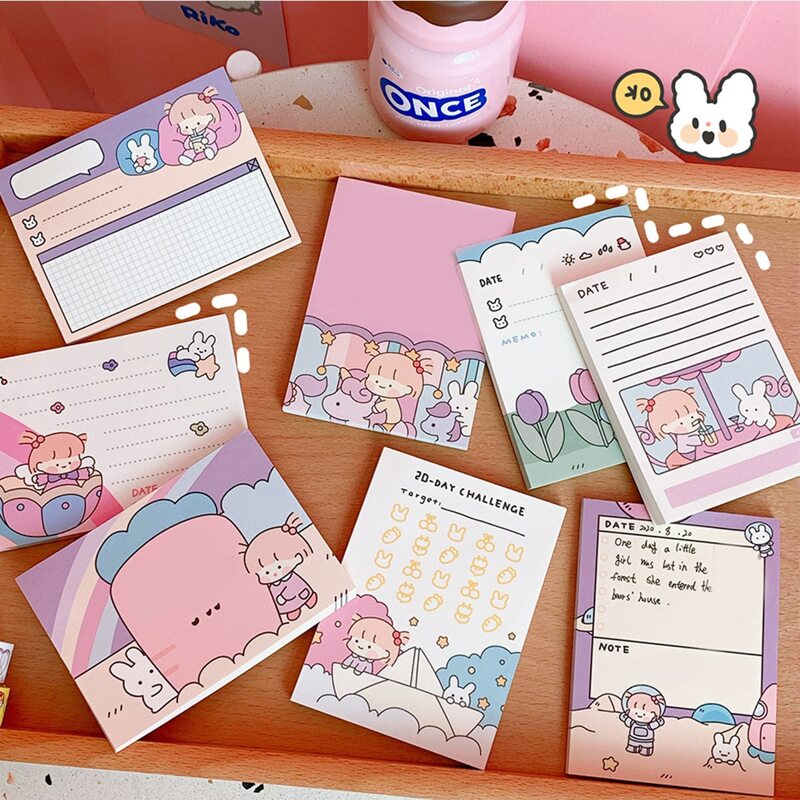 

1pc Cartoon Graphic Random Memo Pad, Multicolor