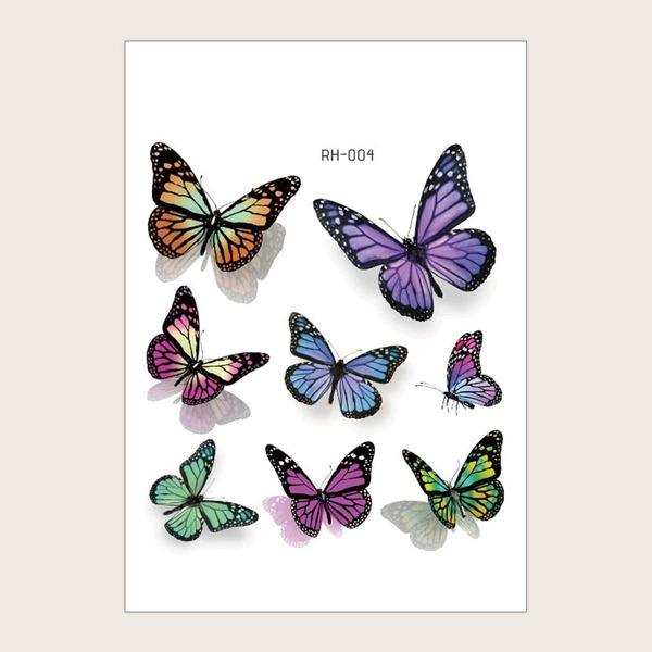 

1sheet Butterfly Pattern Tattoo Sticker, Multicolor