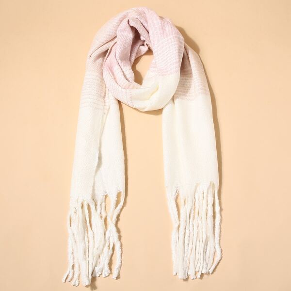 

Striped Pattern Scarf, Pink
