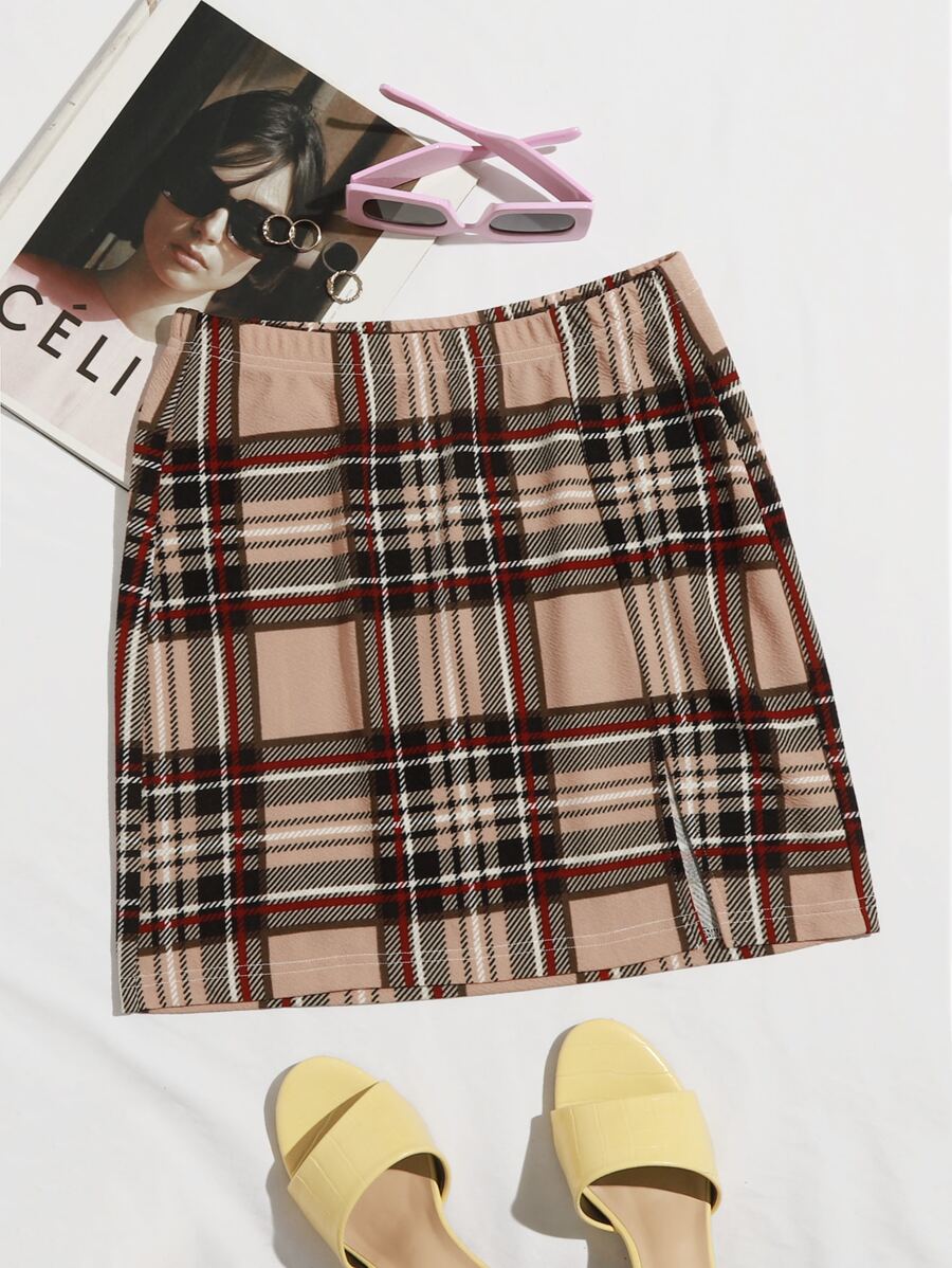 Muchica Falda ajustada mini de tartán - Multicolor - Ver 1