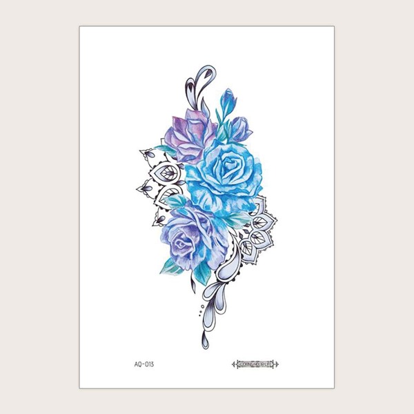 

1sheet Flower Pattern Tattoo Sticker, Multicolor