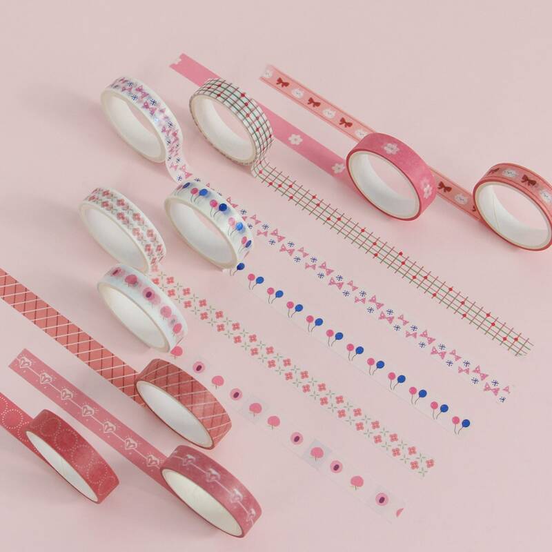 

10rolls Mixed Pattern DIY Tape, Multicolor
