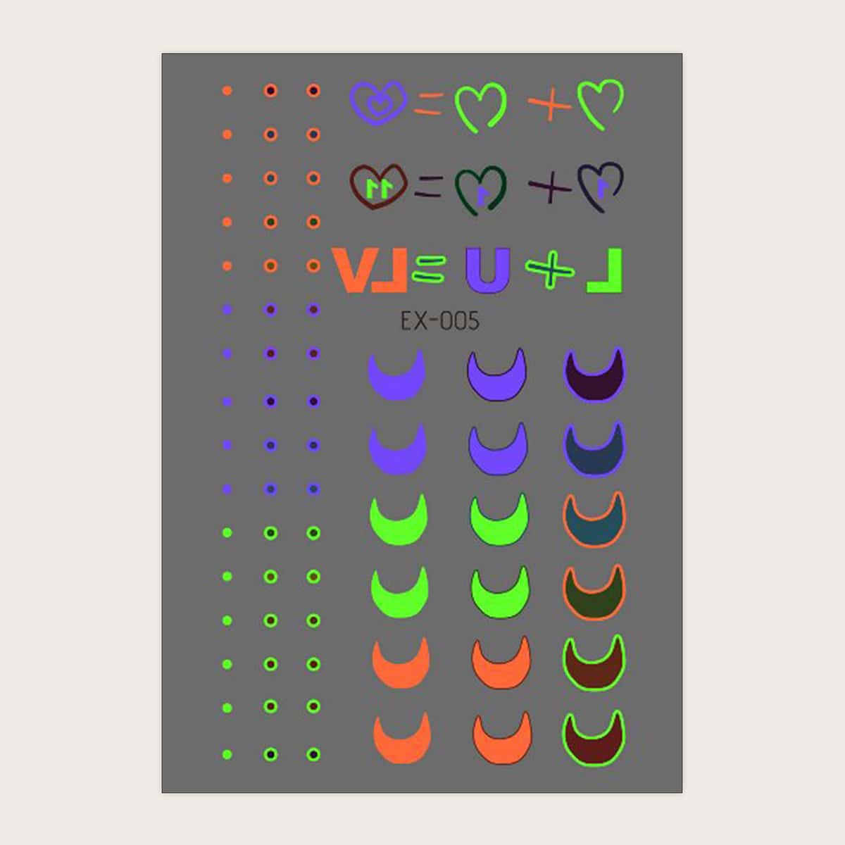 

1sheet Luminous Moon Pattern Tattoo Sticker, Multicolor
