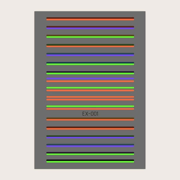 

1sheet Luminous Striped Pattern Tattoo Sticker, Multicolor