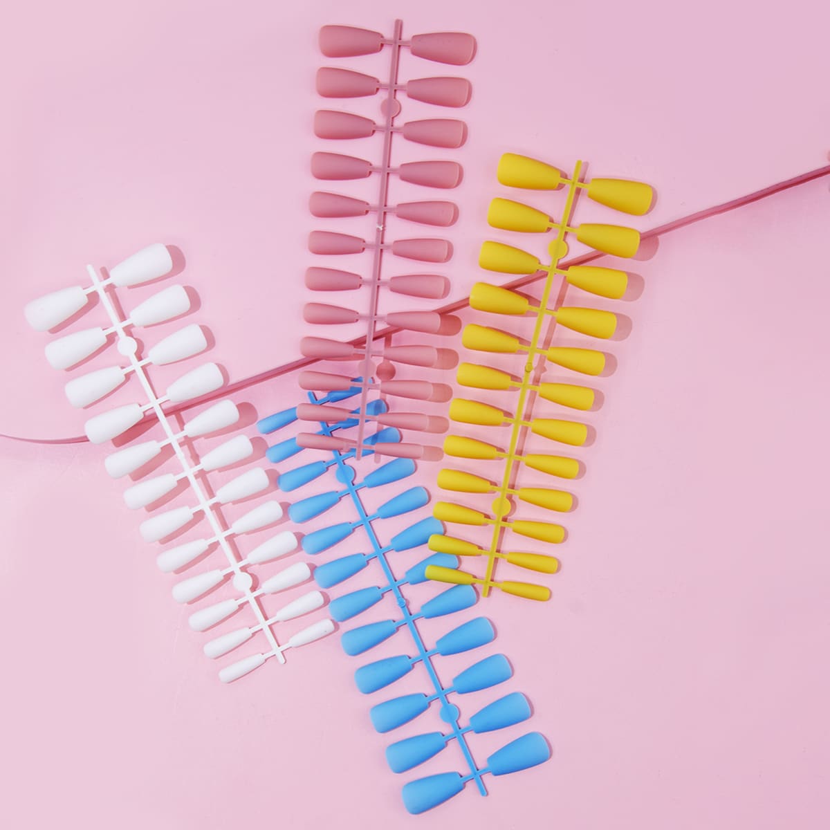

20pcs Solid Fake Nail, Multicolor