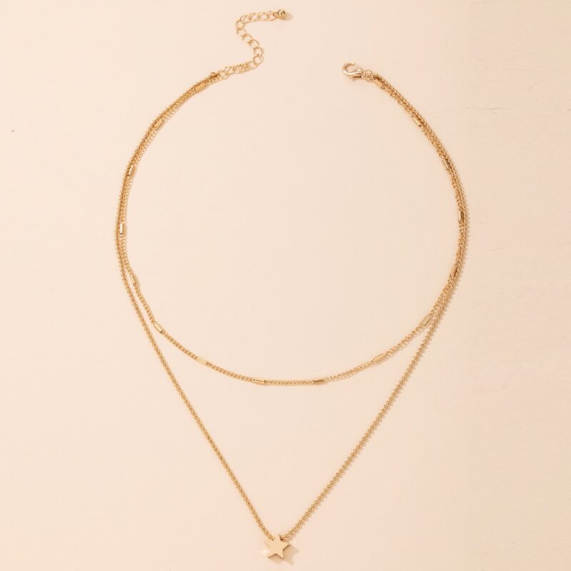 

Star Layered Necklace, Gold