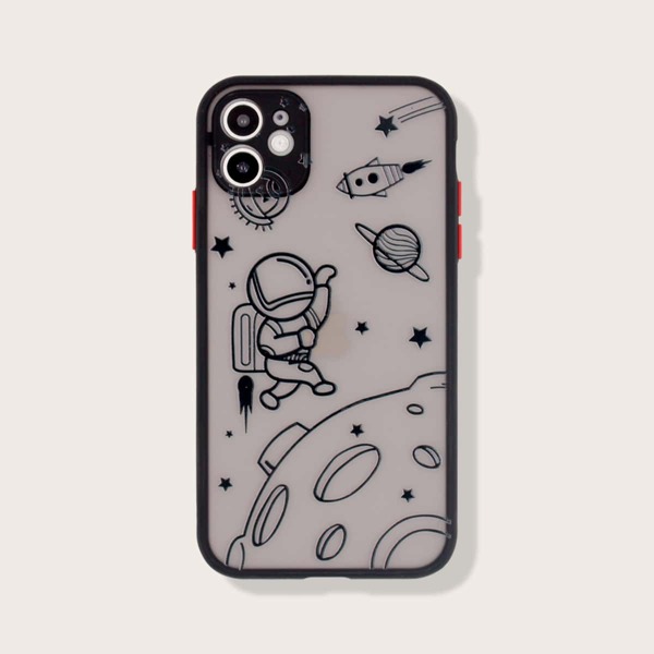

Contrast Frame Astronaut iPhone Case, Black