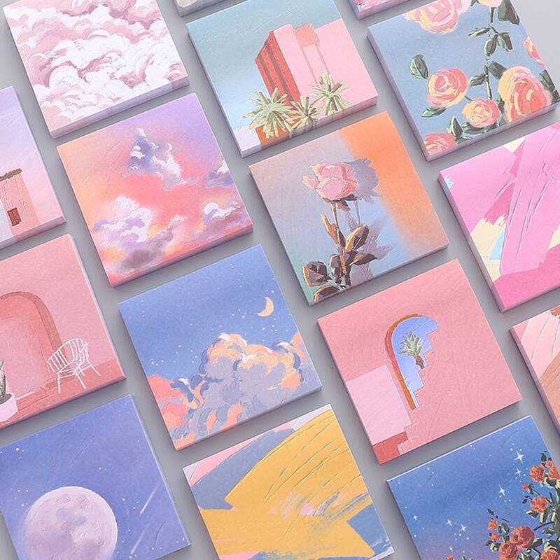 

1pc Random Landscape Sticky Note, Multicolor
