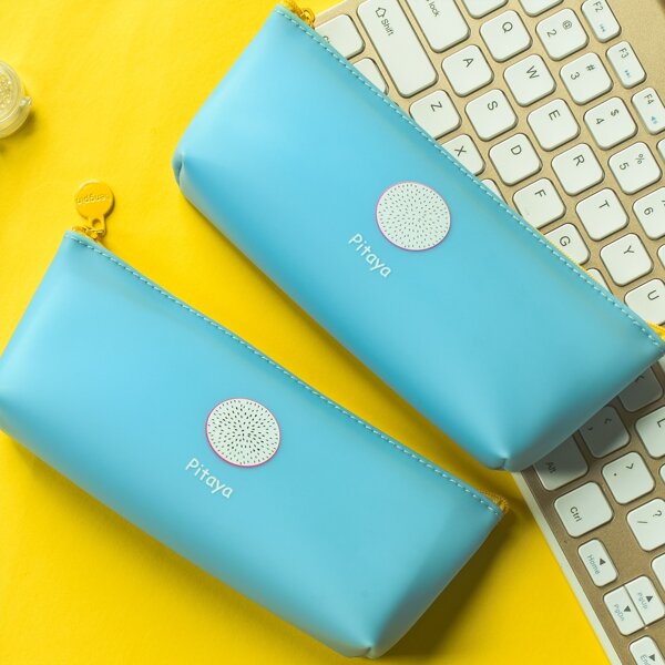 

1pc Pitaya Print Pencil Case, Blue