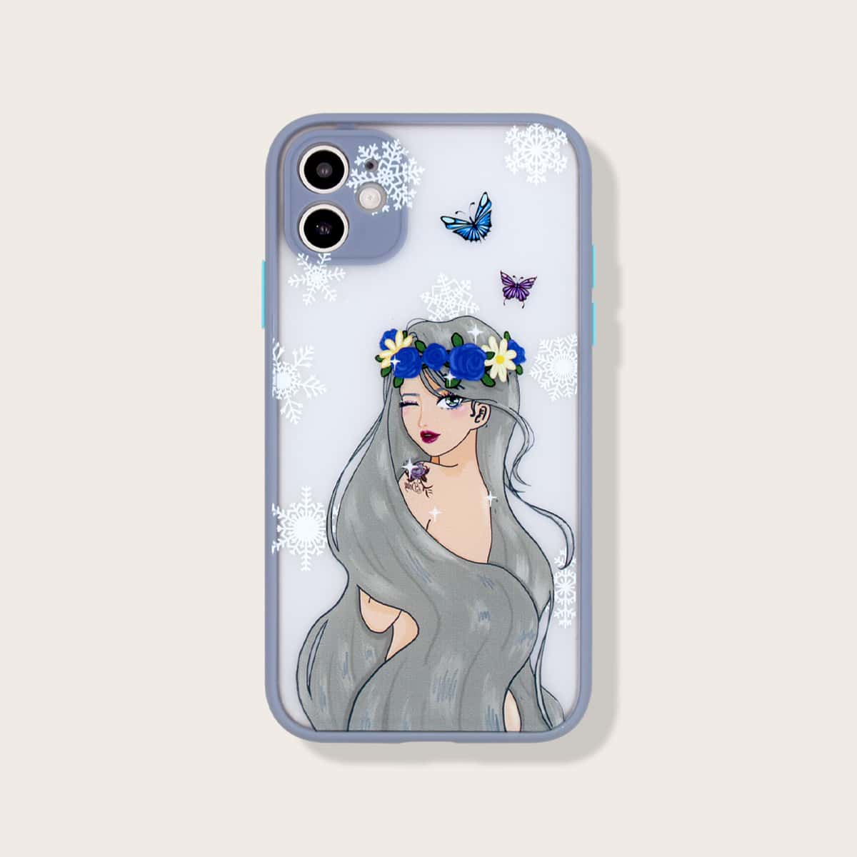 

Contrast Frame Snowflake Beauty iPhone Case, Multicolor