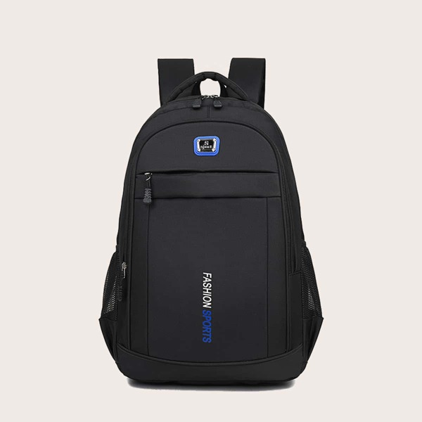 

Men Letter Graphic Backpack, Black
