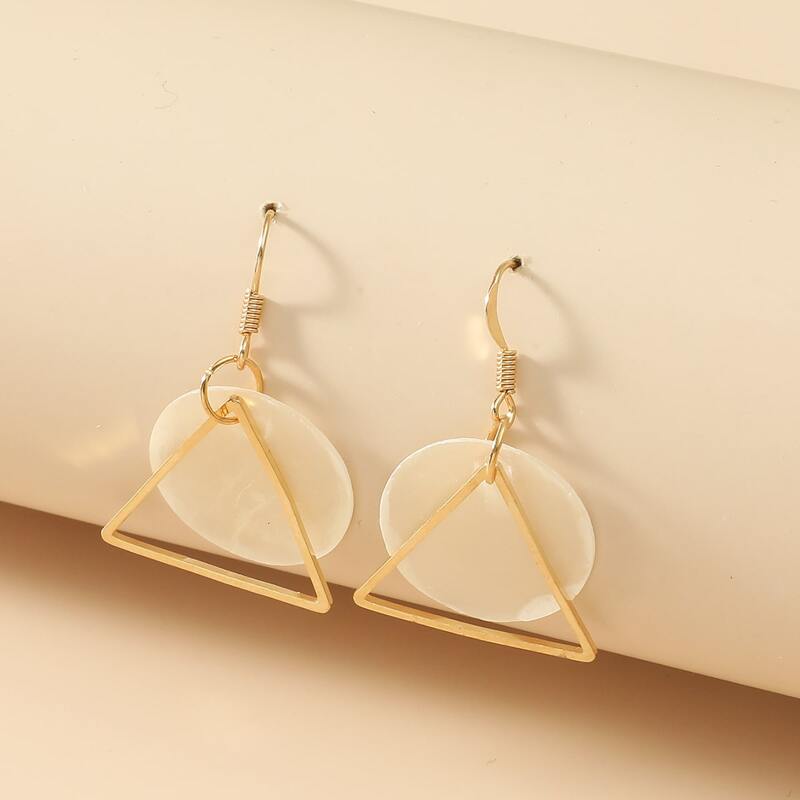 

Geometric Charm Drop Earrings, Gold