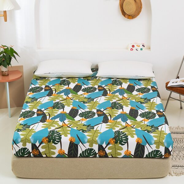 

Leaf Print Fitted Sheet, Multicolor