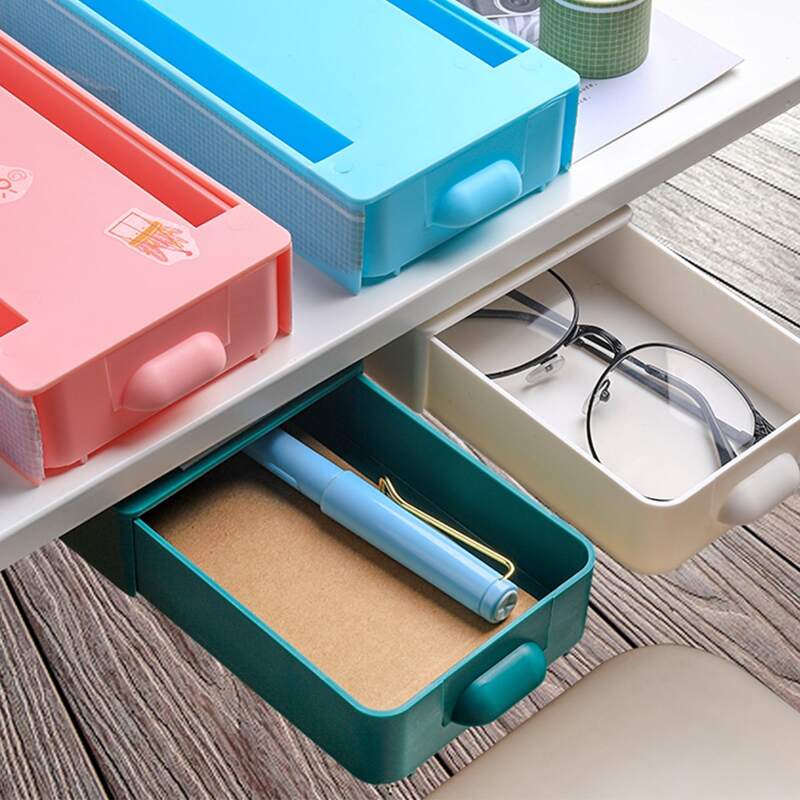 

1pc Self-adhesive Random Color Stationery Storage Box, Multicolor