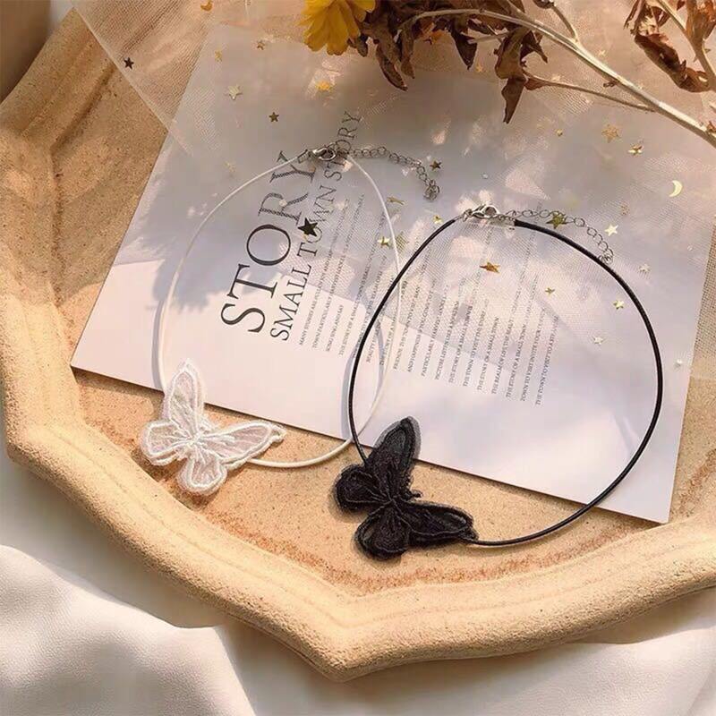 

2pcs Butterfly Choker, Black and white