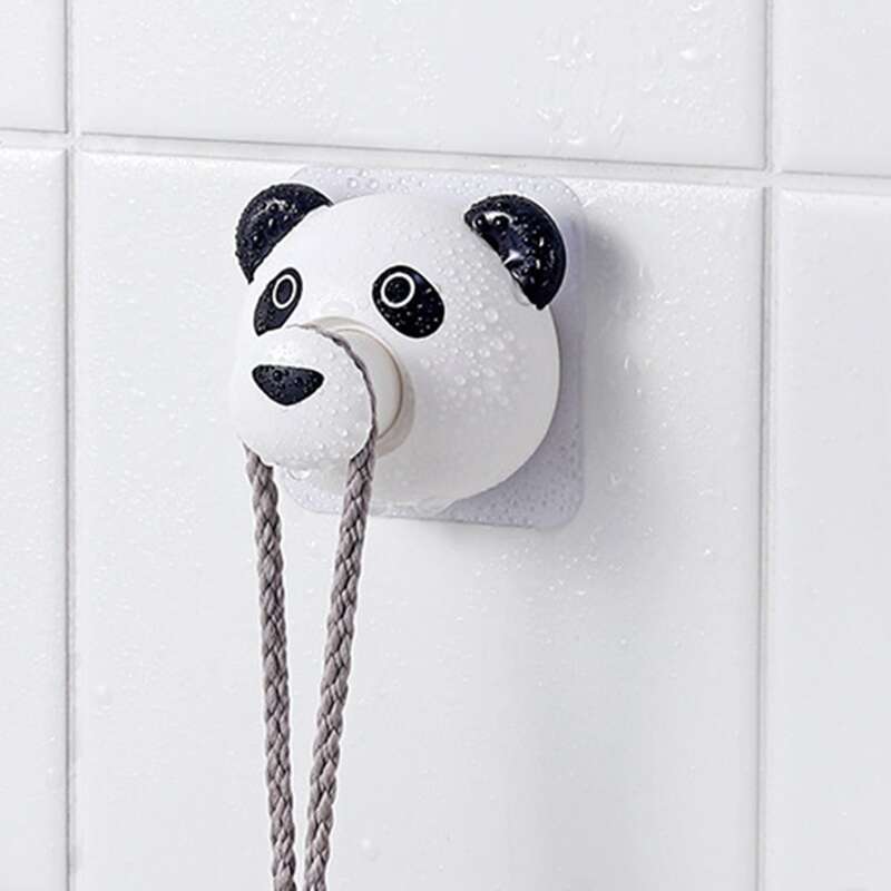 

1pc Panda Shaped Wall Hook, Black and white