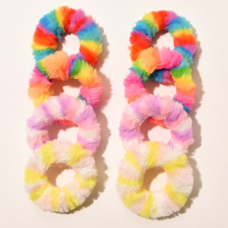 

8pcs Color Block Scrunchie, Multicolor