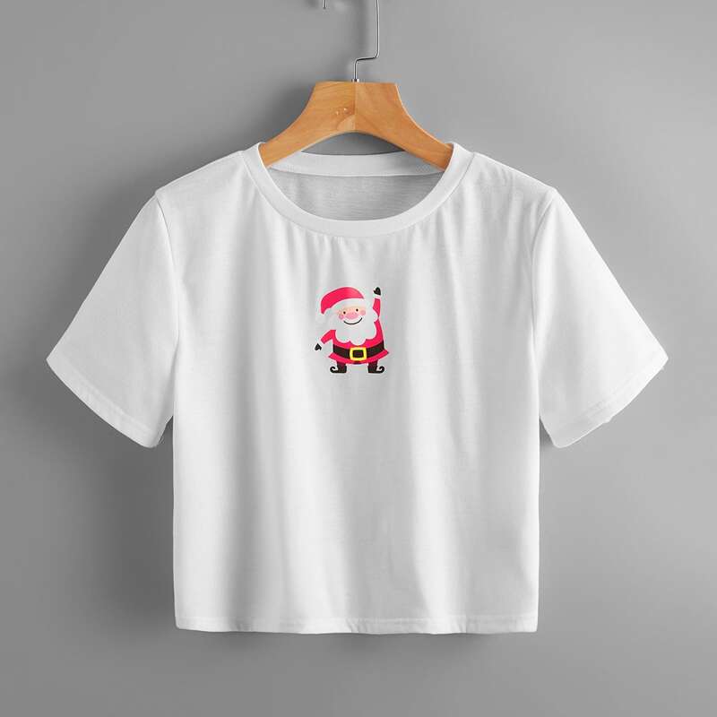 

Christmas Santa Claus Graphic Tee, White