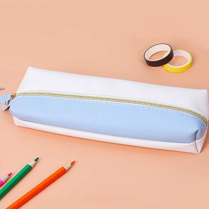 

1pc Color Block Pencil Case, Multicolor