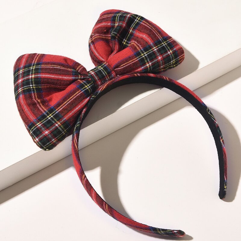 

Plaid Bow Decor Christmas Hair Hoop, Red