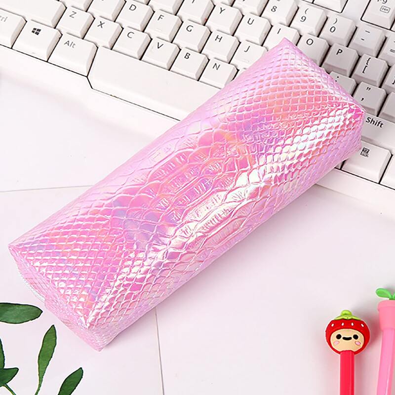 

1pc Metallic Pencil Case, Pink