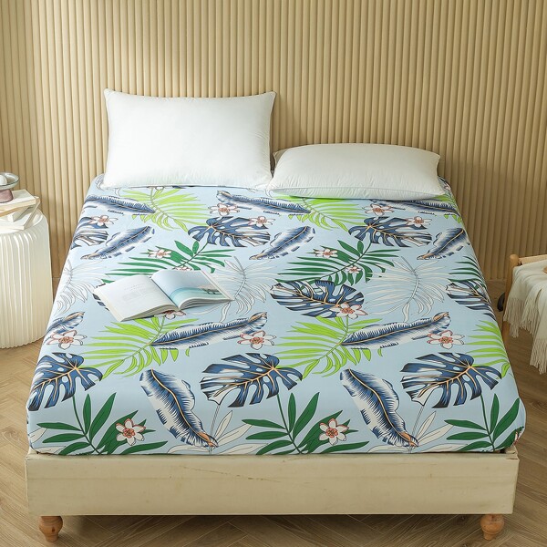 

Leaf Print Fitted Sheet, Multicolor