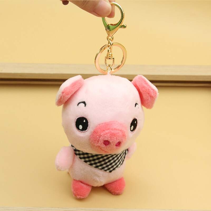 

Pig Charm Keychain, Pink
