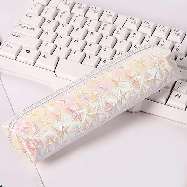 

1pc Star Detail Pencil Case, Multicolor