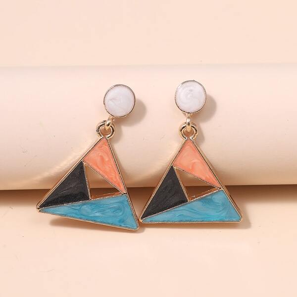 

Hollow Out Geometric Drop Earrings, Multicolor