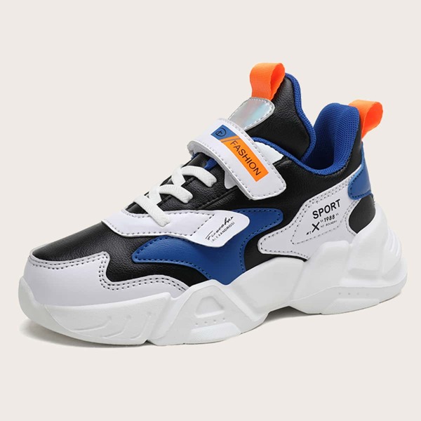 

Boys Colorblock Velcro Strap Chunky Sneakers, Blue