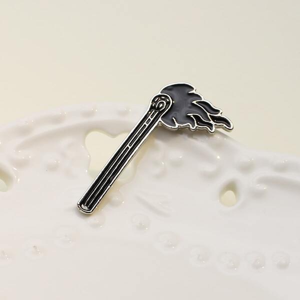 

Matches Design Brooch, Black and white