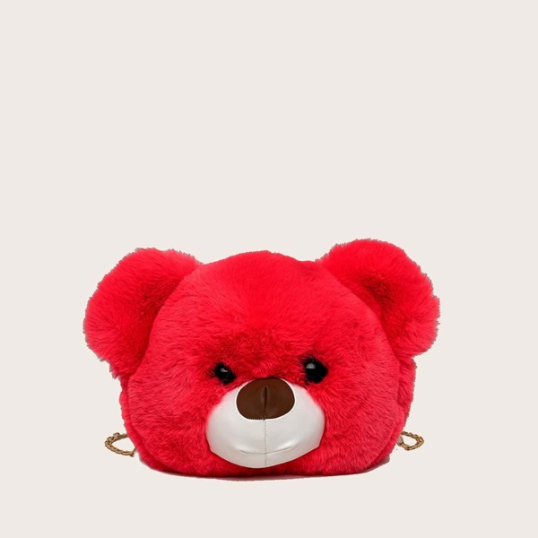 

Fluffy Cartoon Design Chain Bag, Red