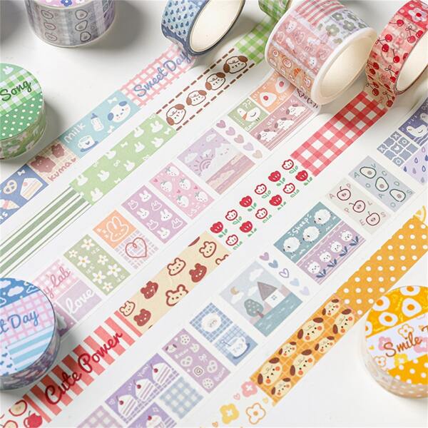 

1roll Cartoon Graphic Random Decorative Tape, Multicolor