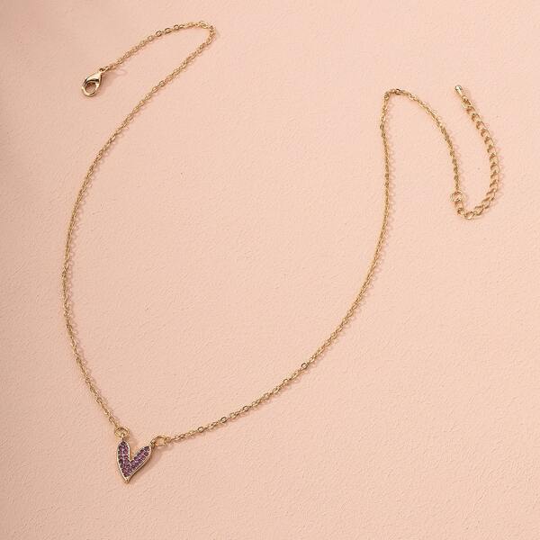 

Rhinestone Decor Necklace, Gold