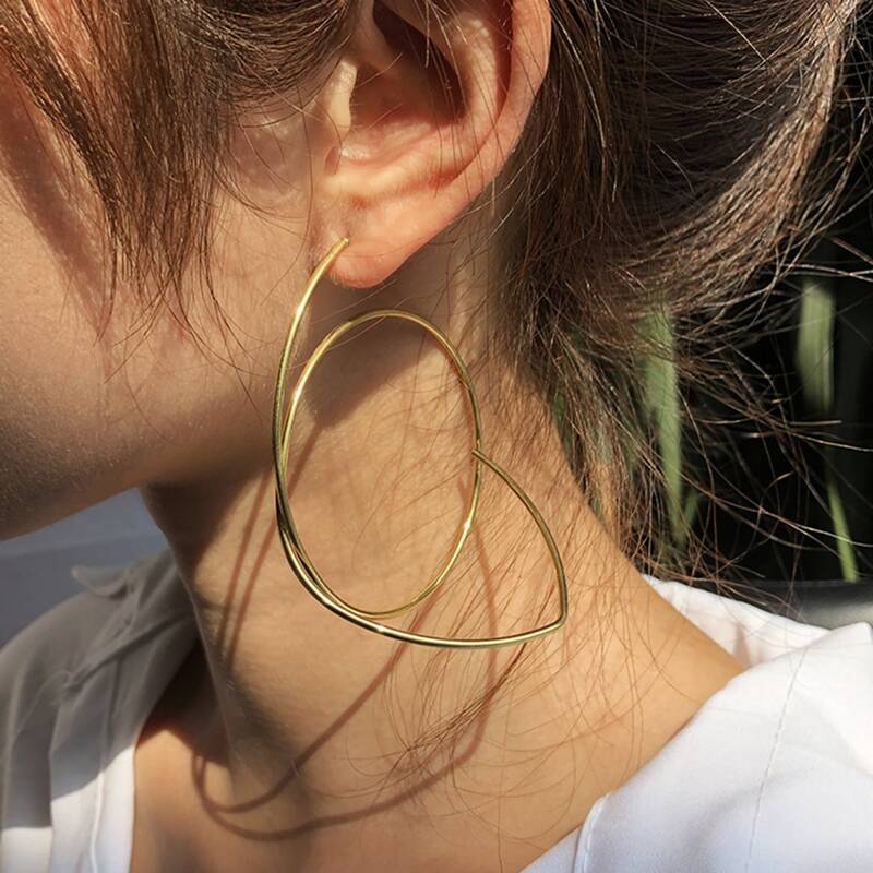 

Abstract Stud Earrings, Gold