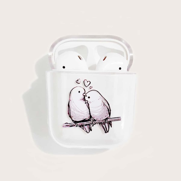

Прозрачный чехол для Airpods с птицами