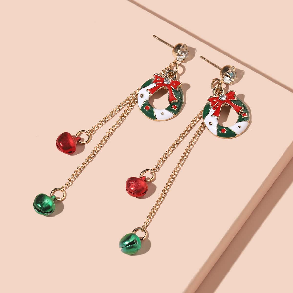 

Christmas Wreath Charm Drop Earrings, Multicolor
