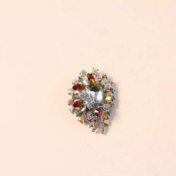 

Gemstone Decor Brooch, Multicolor