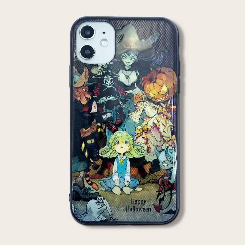 

Halloween Cartoon Graphic iPhone Case, Multicolor