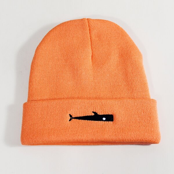 

Whale Embroidered Beanie, Orange