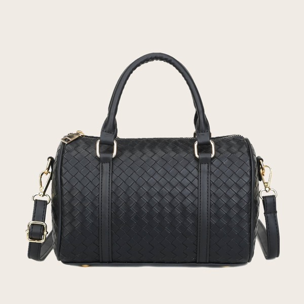 

Braided Satchel Bag, Black