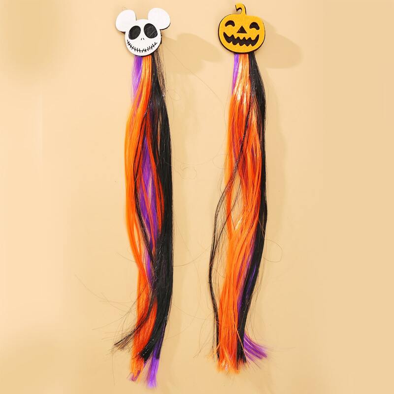 

2pcs Halloween Wig Hair Clip, Multicolor