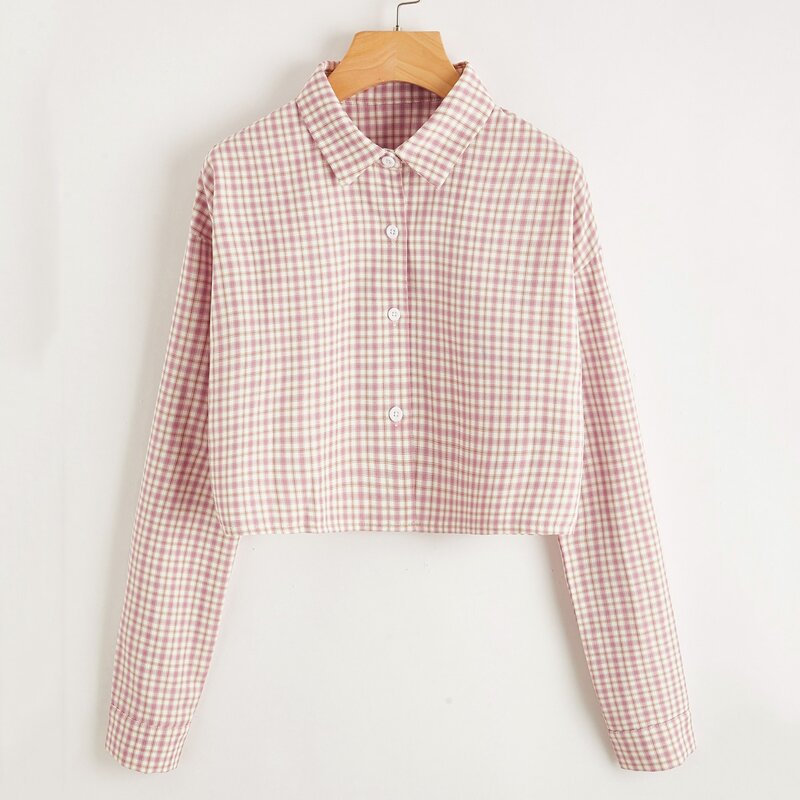 

Plaid Button Front Blouse, Multicolor