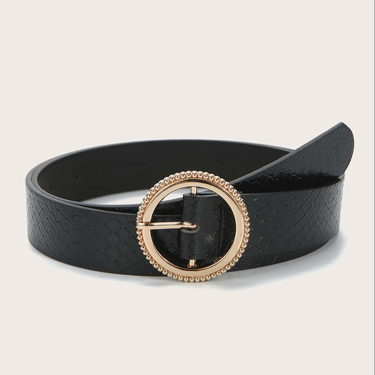 

Metal Buckle Belt, Black