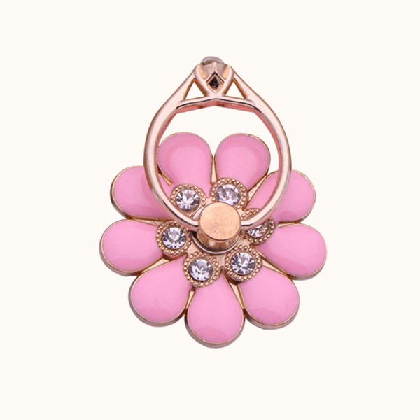 

Rhinestone Decor Flower Design Phone Ring, Pink