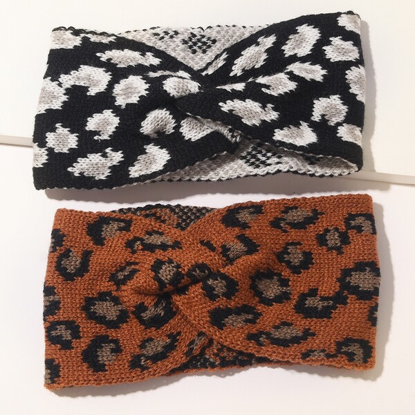 

2pcs Leopard Pattern Headband, Multicolor