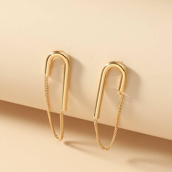 

Minimalist Drop Earrings, Gold