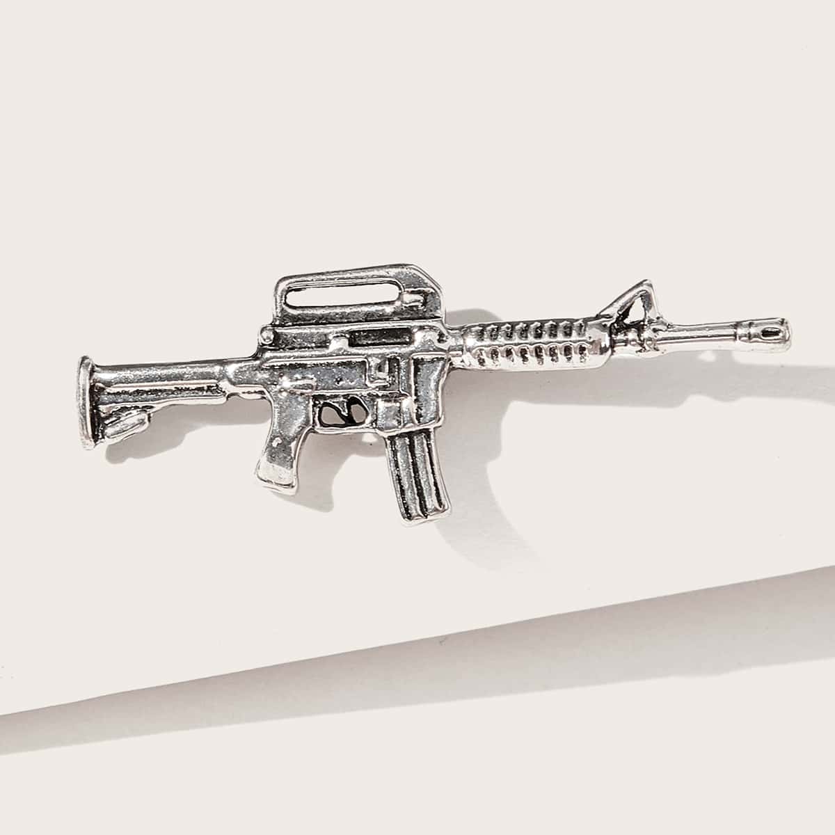 

1pc Gun Brooch, Silver